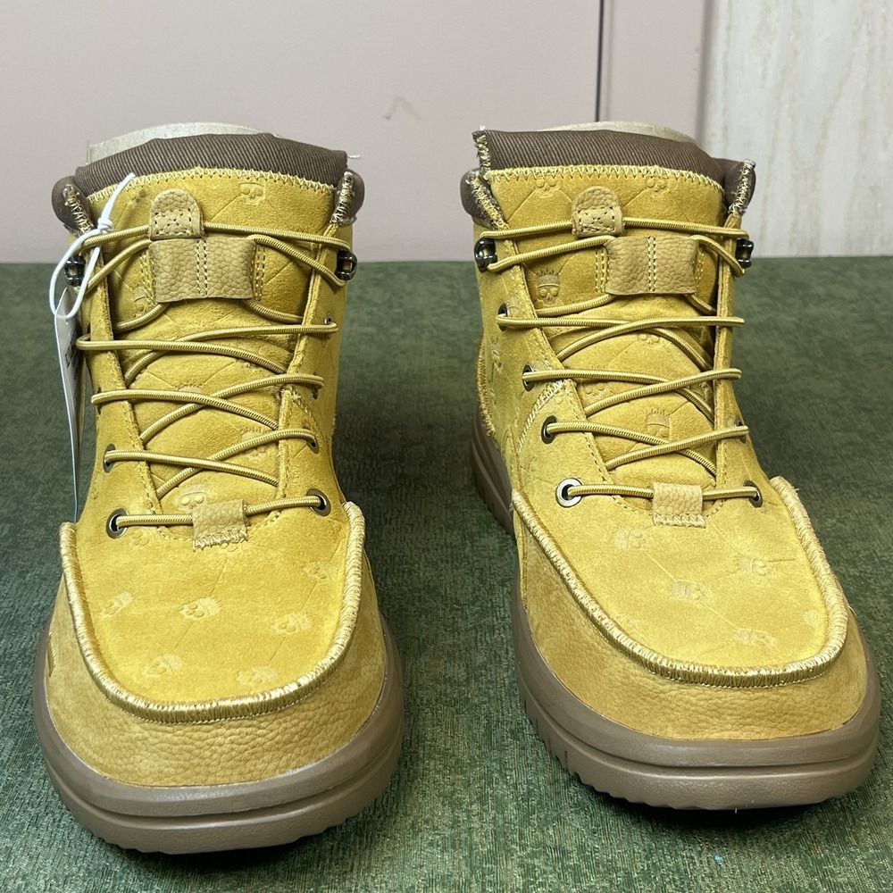 Size 11-Jelly Roll Hey Dude Suede Bradley Boot Tan Skull Print Brand New - Picture 2 of 14